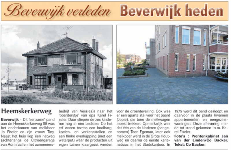 Heemskerkerweg
Uit de Beverwijker 3 juli 2014
