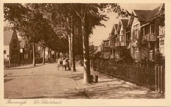 Dr. Schuitstraat
De ansichtkaart laat ons het deel zien van de Dr. Schuitstraat ongeveer vanaf de Scheijbeecklaan. Aan de melkkar en oude vuilnisbakken kunnen wij zien dat de ansichtkaart van enkele jaren terug is, waarschijnlijk van rond 1950.
Keywords: Dr. Schuitstraat bwijk